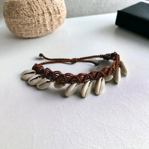 Cowrie Shell Macramé Anklet: Ocean Energy On Point