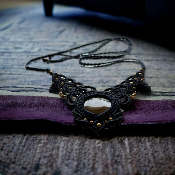 Carnelian Handmade Macrame Necklace for Women