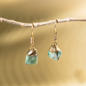 Emerald Crystal Earrings: Radiate Love & Wisdom
