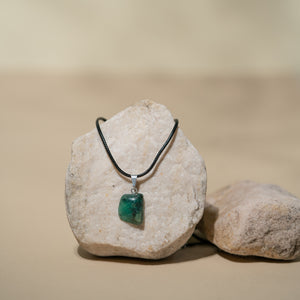 Tumbled Emerald Pendant: Your Lucky Charm with Love Powers