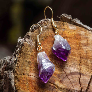 Amethyst Raw Earrings: Calm in the Chaos