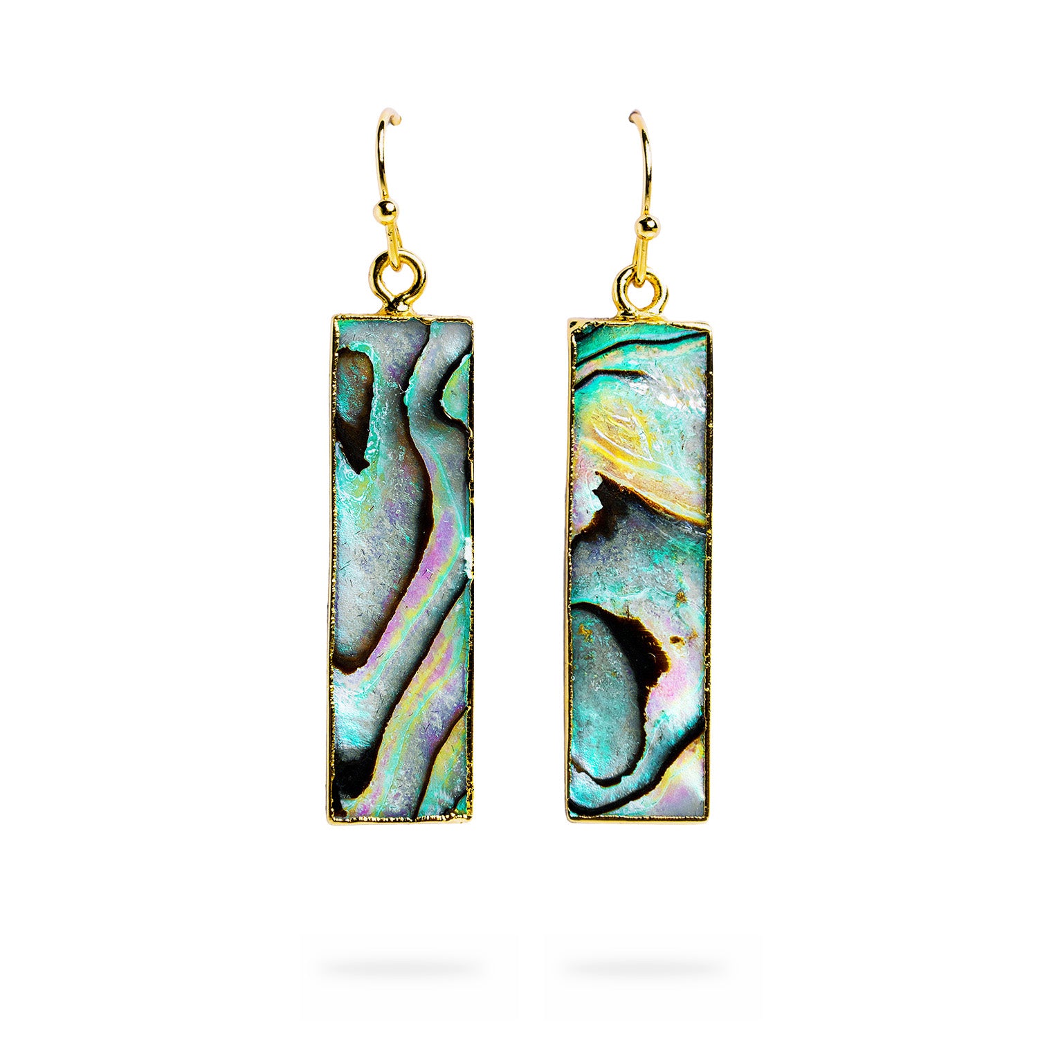 Aragon Drop Rose Gold Earrings in Abalone Shell main image 1