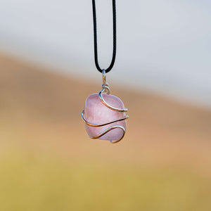 Rose Quartz Wire Wrapped Pendant: Love's Little Helper