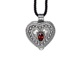 Cinta Love Manifestation Locket – Garnet Heart Necklace for Love