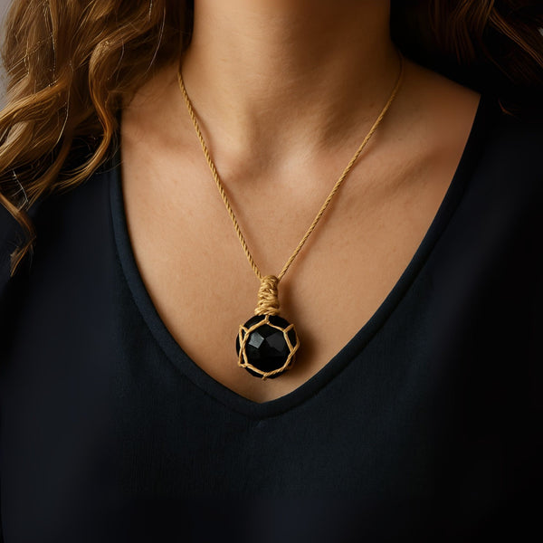 Black Spinel Crystal Necklace – Energy Shield & Calming Support