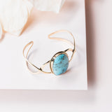 Turquoise Bracelet with Brass Beads - Ayana Crystals