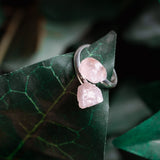 Rose Quartz Silver-Plated Adjustable Ring - Ayana Crystals