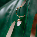 Rose Quartz Brass Earrings - Ayana Crystals