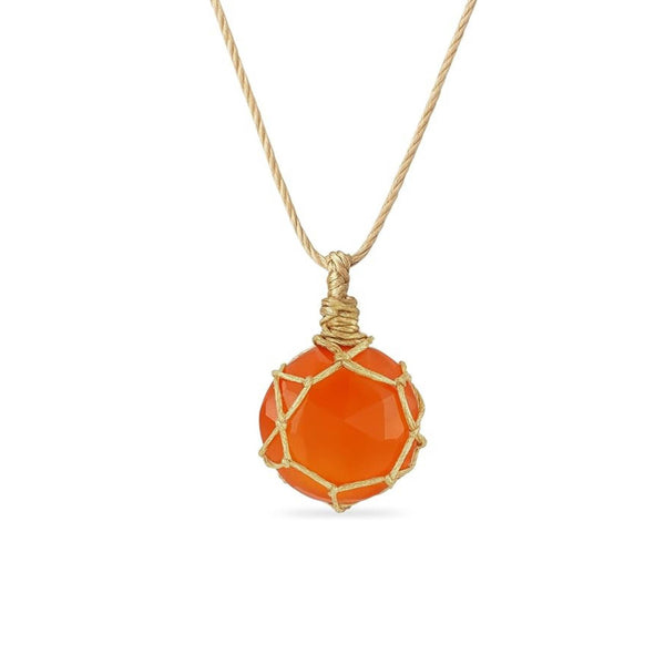 Metal-Free Carnelian Necklace – Creative & Confident Energy