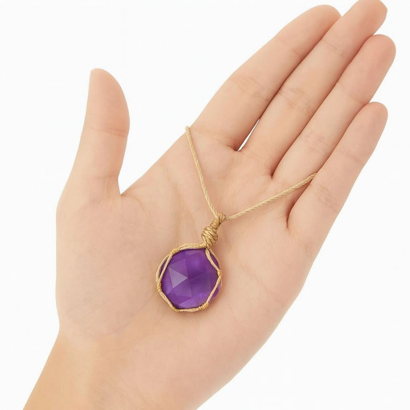 Amethyst Healing Necklace – Metal-Free Sleep & Anxiety Relief