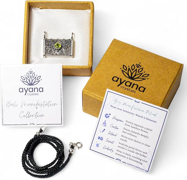 Kaya Wealth Manifestation Locket – Peridot Treasure Chest Necklace