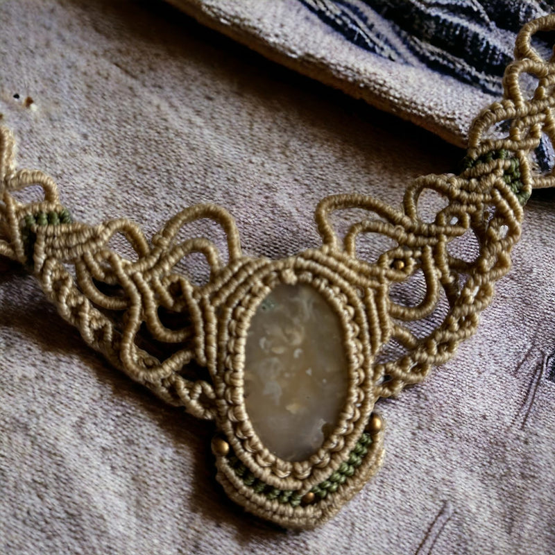 Solar Quartz Handmade Macramé Necklace