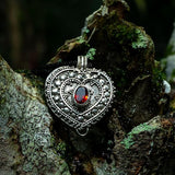 Cinta Love Manifestation Locket – Garnet Heart Necklace for Love