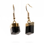Black Tourmaline Crystal Earrings - Ayana Crystals