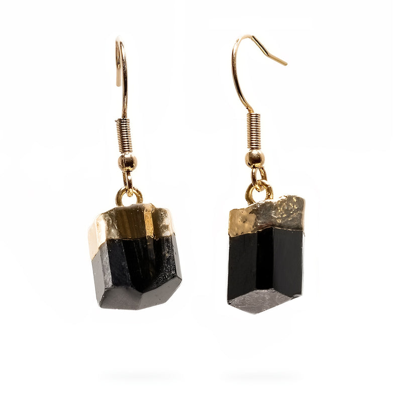 Black Tourmaline Crystal Earrings - Ayana Crystals