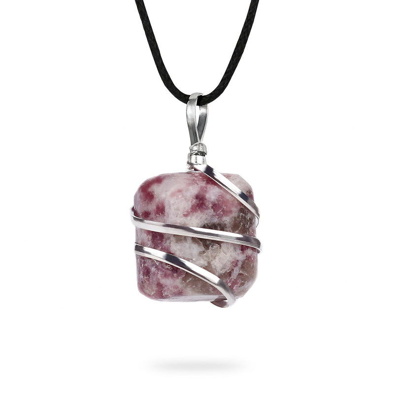Lepidolite Wire Wrapped Pendant - Ayana Crystals