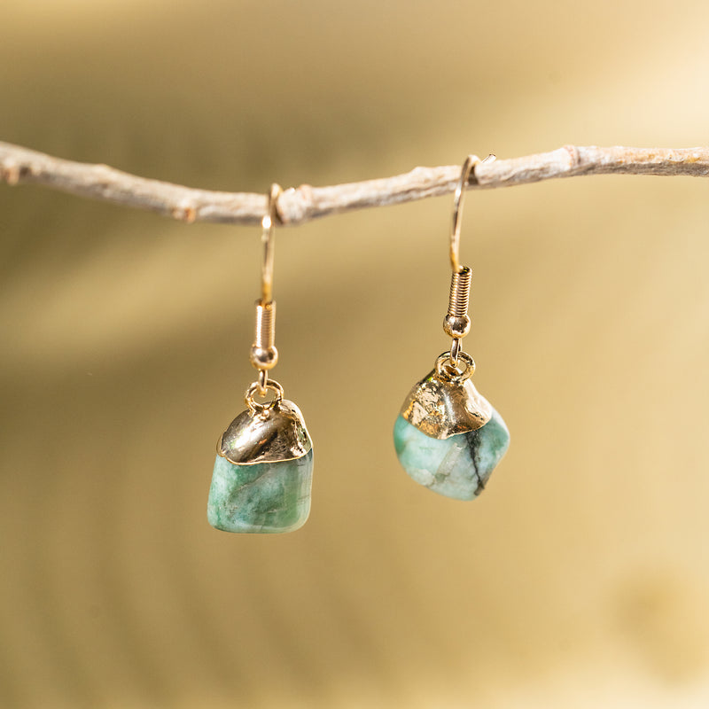 Emerald Crystal Earrings - Ayana Crystals