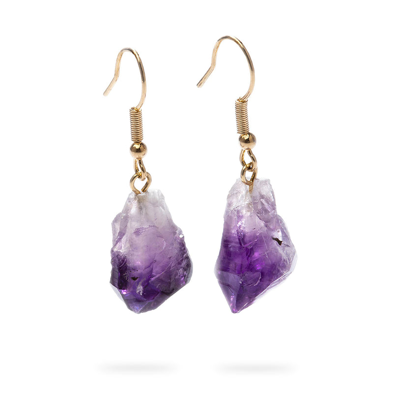 Amethyst Raw Gemstone Earrings - Ayana Crystals