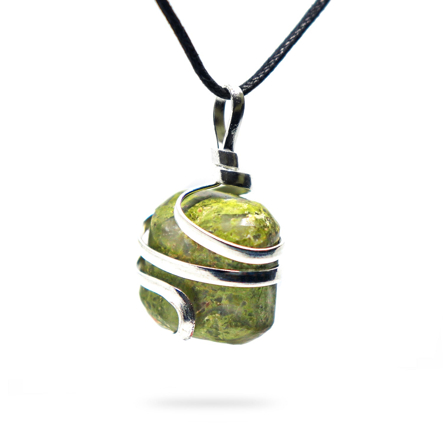 Collier Fait Main En Argent 925 Avec Pendentif Unakite Jasper - Longueur 19 Pouces (48 Cm) - Multicolore