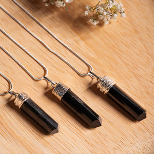 Black Tourmaline Point Pendant