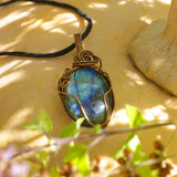 Labradorite Wire Wrapped Pendant - Ayana Crystals