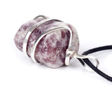 Lepidolite Wire Wrapped Pendant - Ayana Crystals