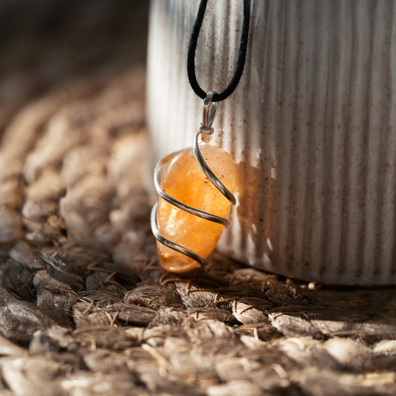 Citrine Wire Wrapped Pendant - Ayana Crystals
