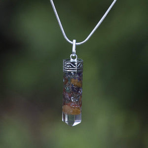 Piezo Orgonite Pendant 7 Crystals