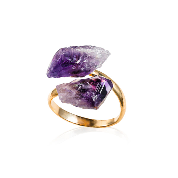 Amethyst Ring, Raw Crystal Ring, Gemstone Jewelry, Handmade Rings, Boh –  karmanepalcrafts