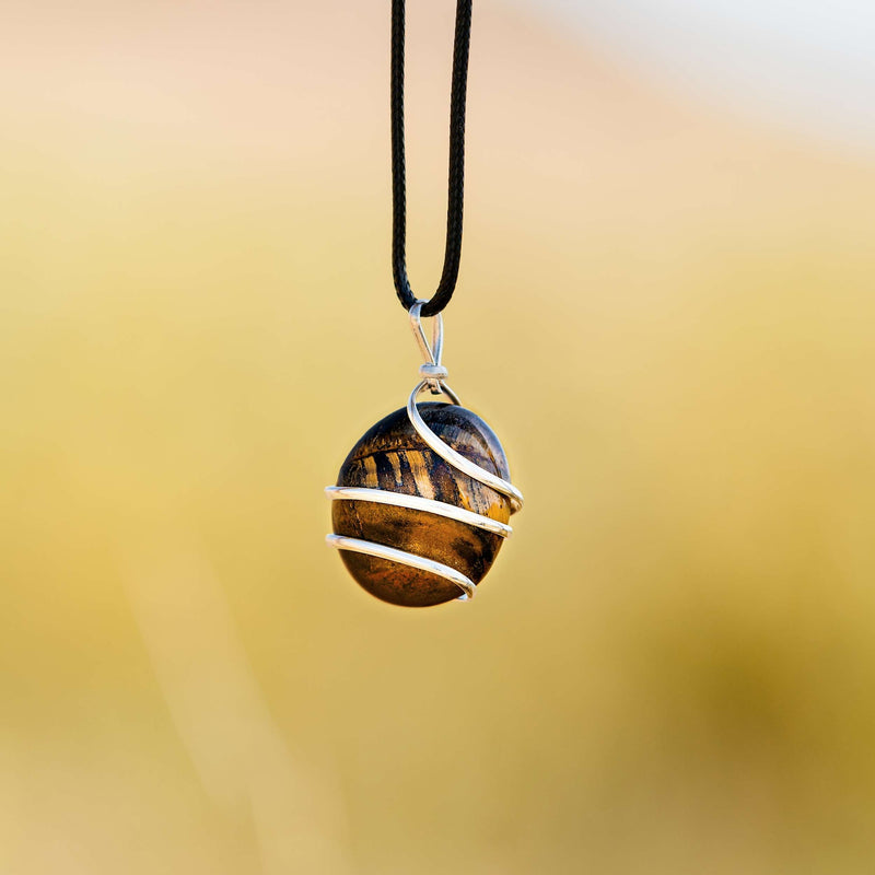 Tiger Eye Wire Wrapped Pendant - Ayana Crystals