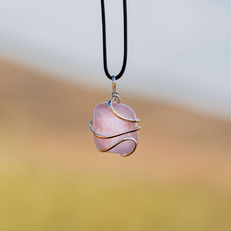 Rose Quartz Wire Wrapped Pendant - Ayana Crystals